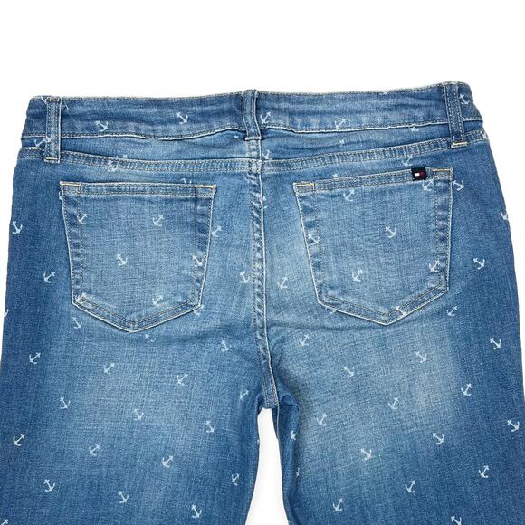 Tommy Hilfiger Nautical Anchor Print Crop Straight Leg Jeans size 4 - Picture 11 of 13